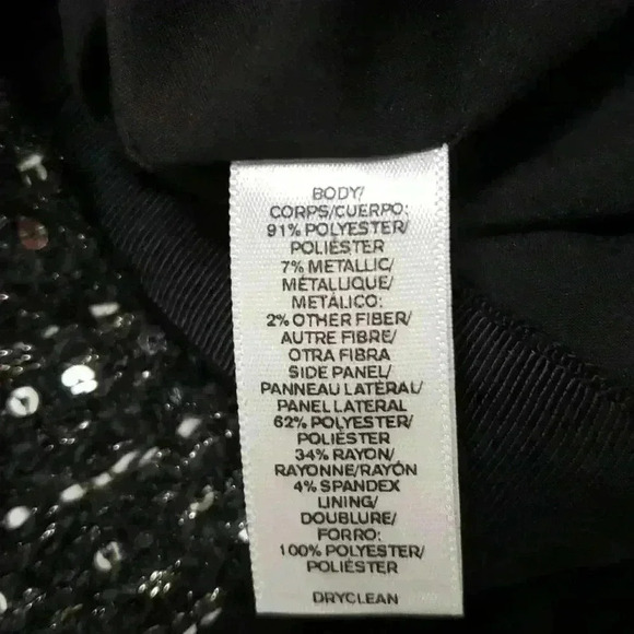1 Ann Taylor Loft Black Curvy Fit Sparkle Tweed Paneled Straight Skirt 0 - Picture 5 of 8